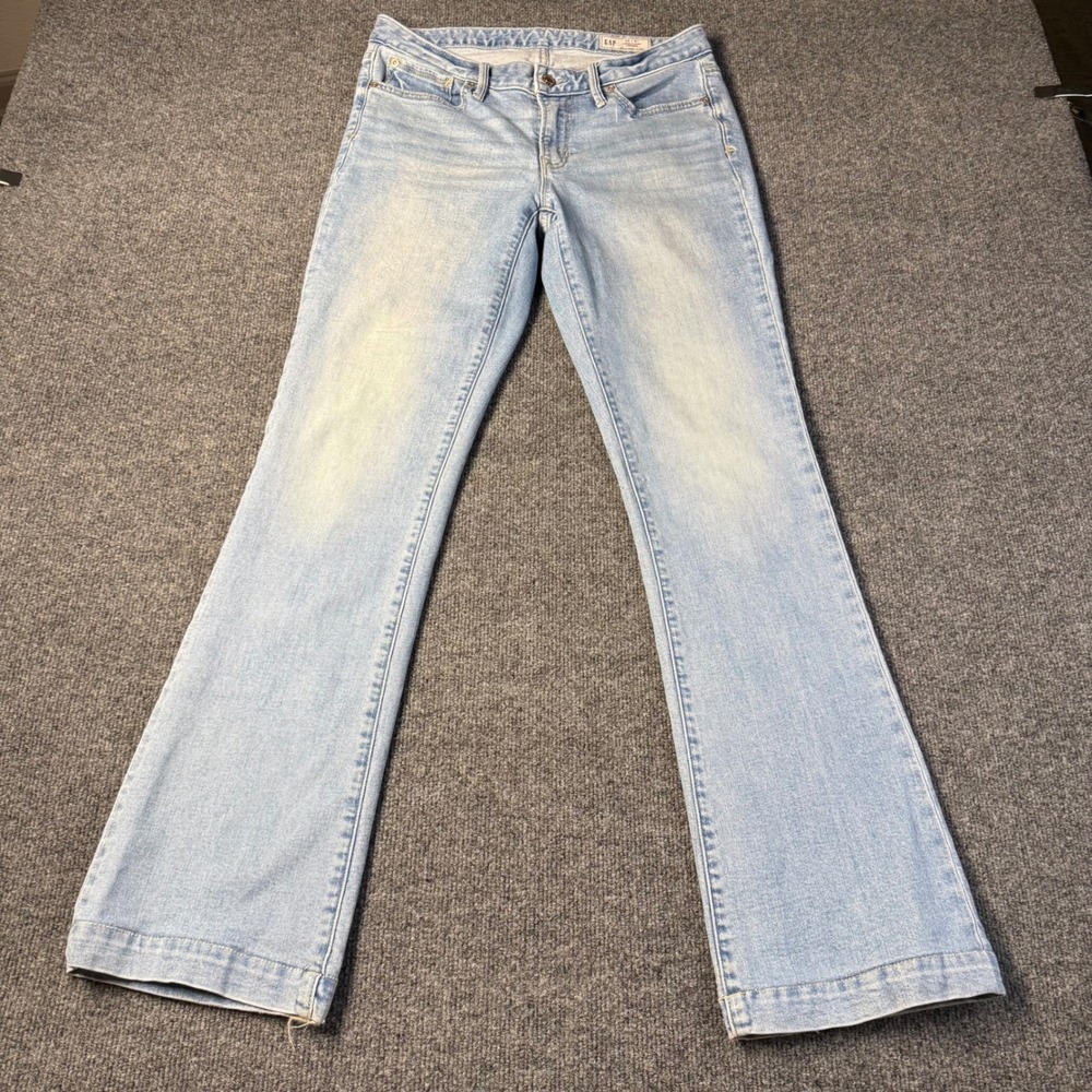 Gap Long & Lean Low Rise Jeans Light Wash Flare Bootcut Size 29 8 Tall
